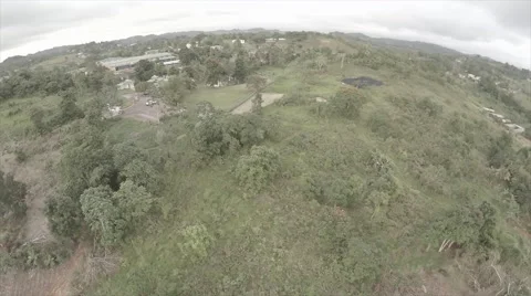 Slow panoramic of mountain greenery Stock Footage 62528739