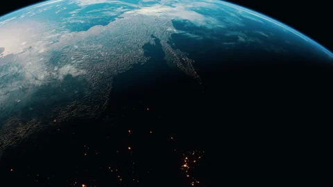 Slow passing by the Earth Stock Footage 311277765