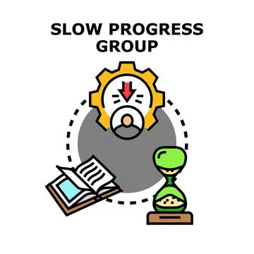 Slow progress group making difficult advancement 库存插图