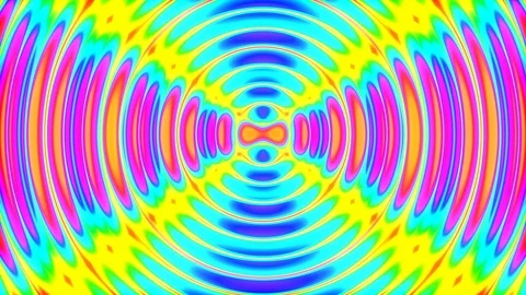 Slow Psychedelic Color Cycle Concentric Circles Abstract Motion Background Loop Stock Footage 99839490