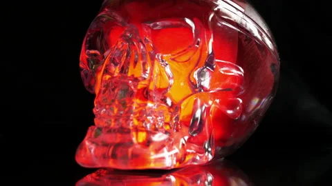Slow pull back Red Skull of Death Halloween concept theme Stock Footage 141106702