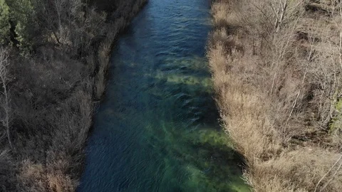 Slow Pull Up Clear River Stock Footage 103379100