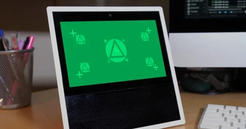 Slow Push In Digital Personal Assistant on Desk  	 動画素材 100656658