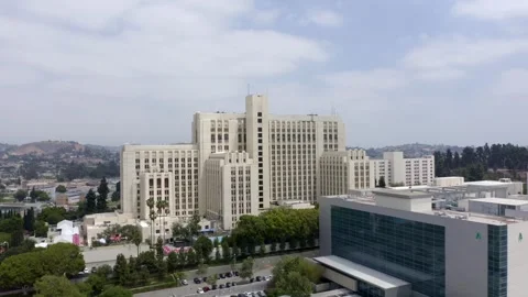 Slow Push-In on Gothic Hospital Facility Stock Footage 252719799