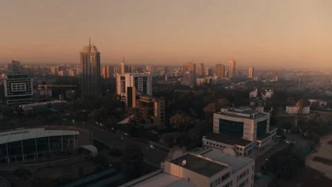 Slow push Nairobi Upper Hill Golden Hour Видео 130638839