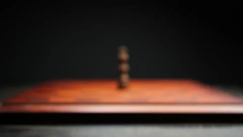 Slow Push In Shot of King Piece on a Chessboard Stock Footage 236949070