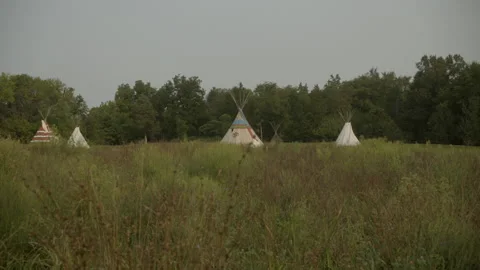 Slow push towards a tipi Stock Footage 160918013