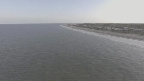 Slow Push Tybee Beach D-Log 库存影片 89923614