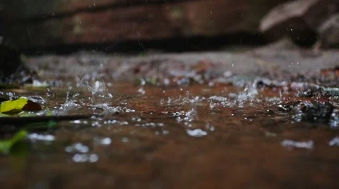 Slow rain  raindrop heavy rain Stock Footage 64510836