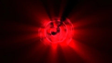 Slow Red Glowing Concentric Circles Rays Abstract Motion Background Loop 1 Stock Footage 101388387