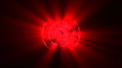 Slow Red Glowing Concentric Circles Rays Abstract Motion Background Loop 2 Stock Footage 101389193