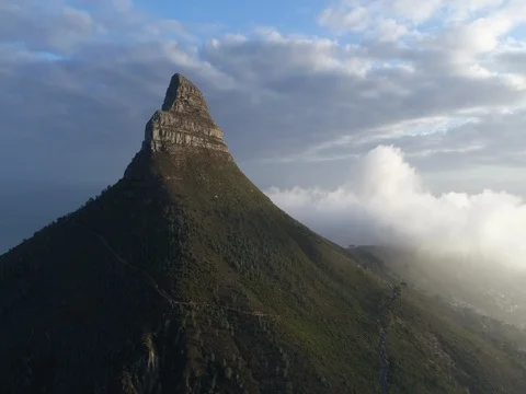 Slow Revolve Around Lion's Head at Sunrise Stock Footage 79148361