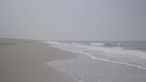Slow rising shot of the protected turtle nesting beach in Akyatan, Turkey Stock Footage 232305758