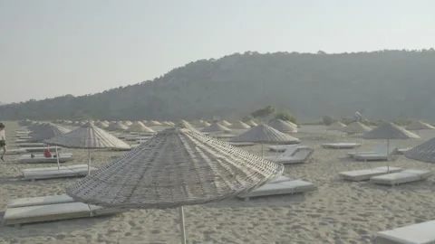 Slow rising shot of the turtle nesting beach Istuzu in Dalyan, Turkey. Stock Footage 232304427