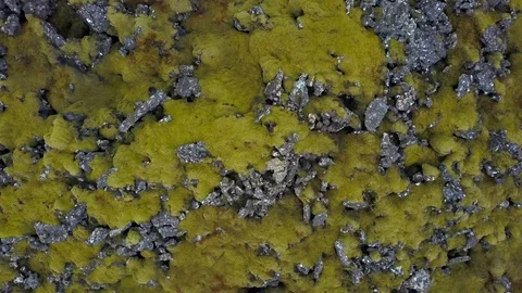 Slow Rising Top Down Aerial Shot over a Barren Landscape in Iceland Video stock 89219794