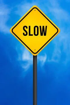 Slow road sign Stock Illustration