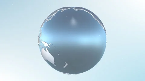 Slow Rotating 3D Globe Animation – Minimal Clean Earth Loop Stock Footage 329014257