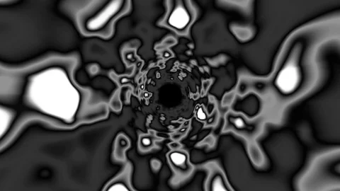 Slow Rotating Black and White Monochrome Organic Tunnel VJ Background Stock Footage 85820436