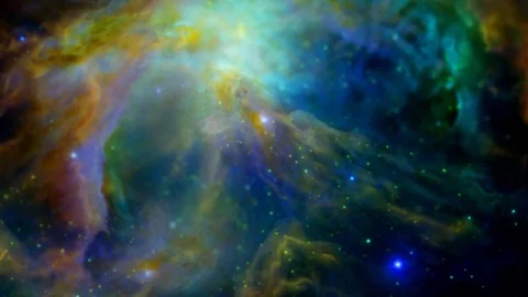 Slow rotating colorful galaxy cloud Stock Footage 82252165