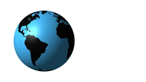 Slow rotating earth globe on white background Video stock 239261290