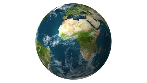 Slow rotating earth white background Video stock 233285359
