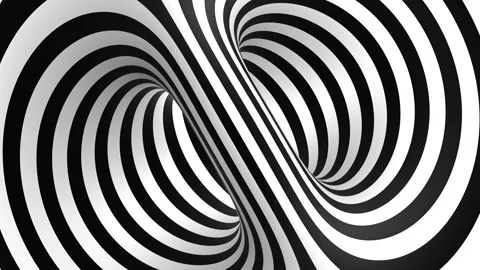 Slow Rotating Hypnotic Black and White Torus Optical Illusion Seamless Loop Vidéo 340355200