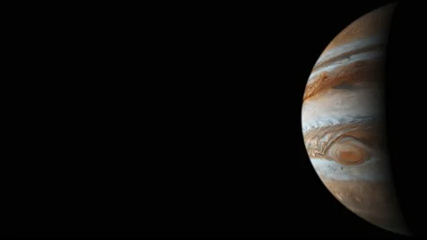 Slow rotating Jupiter in space concept 스톡 동영상 130231243