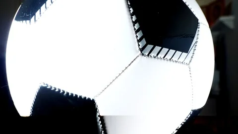 Slow rotating Soccer Ball in strobe light Stock Footage 90948918