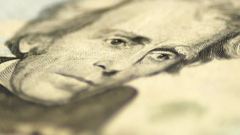Slow Rotating Twenty Dollar Bill Macro Boken 스톡 동영상 72618968