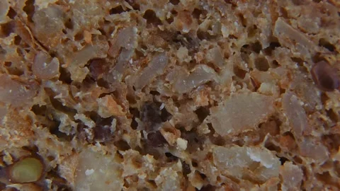 Slow Rotation of Bread Crumb Texture Macro Background. Stock-Footage 334797475