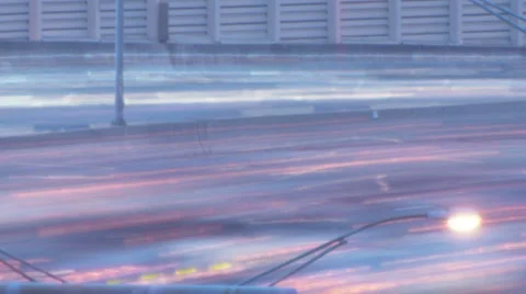 Slow Shutter Time Lapse Traffic 001 02-14-2014 Stock Footage 35242751