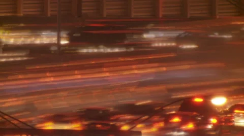 Slow Shutter Time Lapse Traffic 004 02-14-2014 Video stock 35242887