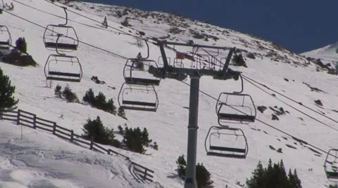Slow Ski Lift Stock Footage 1020297
