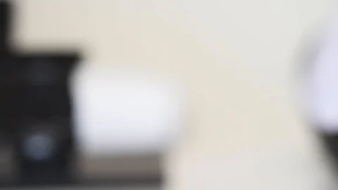 Slow sliding and panning left footage of two wide angle lens and DSLR Stock Footage 100252758