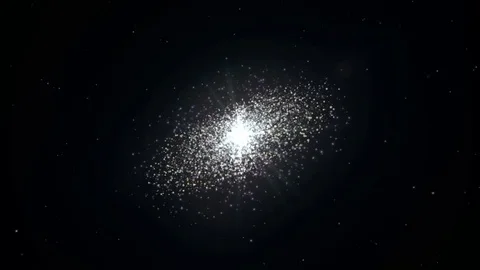 Slow Slight On An Orbit of a Dwarfish Galaxy In Deep Dark Space Stock Footage 72473908