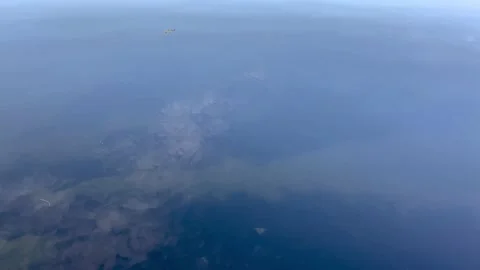 Slow Small Ripples Waves, Waveform On Still Lake with clear shallow water Stock Footage 153858898