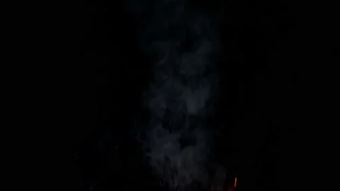 Slow smoke floating on black screen background Stock-Footage 231033041