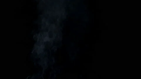 Slow smoke floating on black screen background Video stock 231033141
