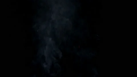 Slow smoke floating on black screen background Stock Footage 231033156
