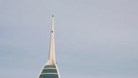 Slow smooth tilt clip down the Spinnaker Tower in Portsmouth Stock Footage 126138568