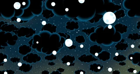 Slow snow seamless loop cartoon animation cartoon clouds Stock Footage 262063077