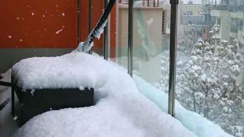 Slow Snowfall On The Christmas Time Stock Footage 139159201