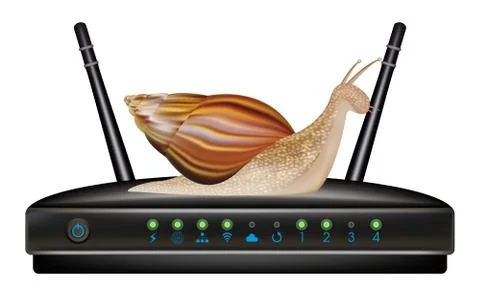 Slow speed router with snail Stock Illustration