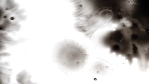 Slow spreading of ink blot on white background Видео 147702286