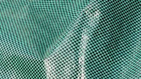 Slow tilt: checkered pattern, close-up of turquoise and black bag, structure Stock Footage 126887841