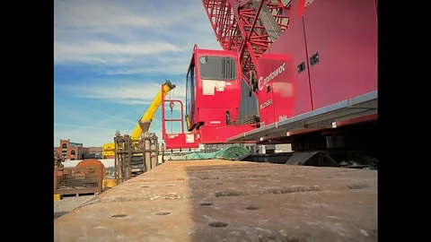 Slow time-lapse of construction in downtown Columbus Ohio June 20 2026 스톡 동영상 337368310