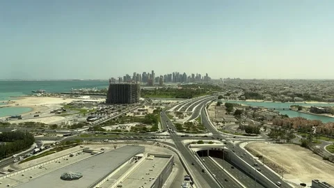 Slow timelapse of doha city scape Stock Footage 339043832