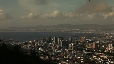 Slow timelapse over downtown Cape Town Stock Footage 11117535