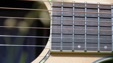 Slow Tracking Guitar Close Up Stock Footage 51661612