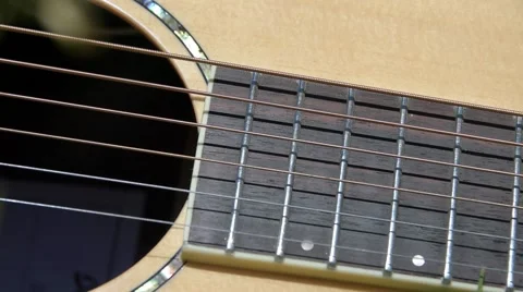 Slow Tracking Guitar Close Up Stock Footage 51661665